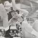 Vintage framed silver prints, women's wrestling, 1960s, 31 x 41 cm