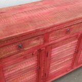 Red wooden sideboard
