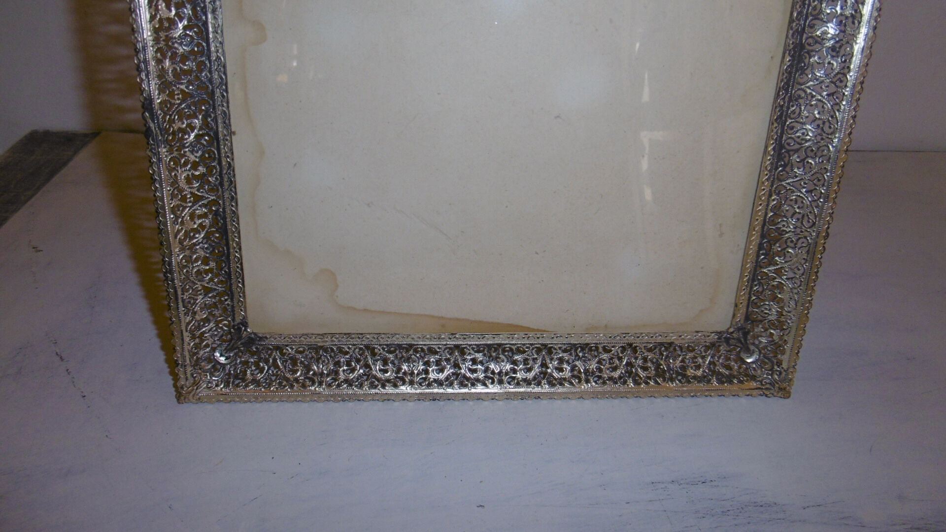 Silver metal frame of the 50s