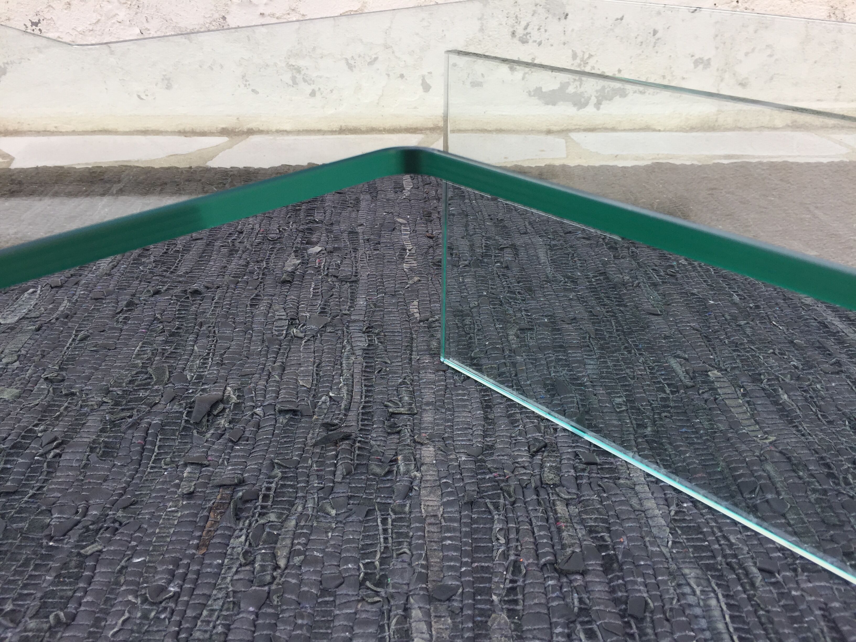 All-glass free-form coffee table