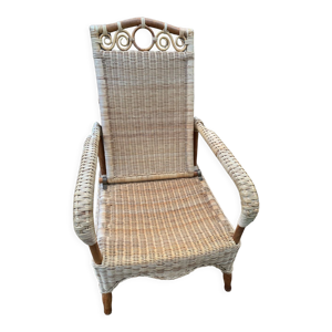 chaise longue en rotin