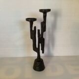 Brutalist cast iron candelabra candle holder Germany