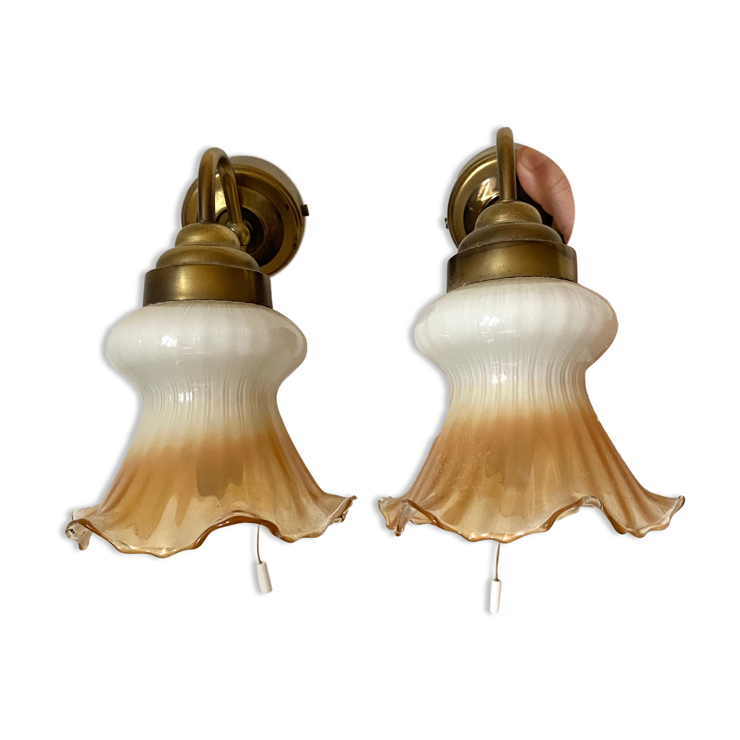 Pair of tulip sconces