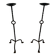 Pair of Iron Forged Candle Holders on a Stand with a Twisted Shaft and Ring. Work
