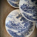 Set 5 flat plates Gien BP