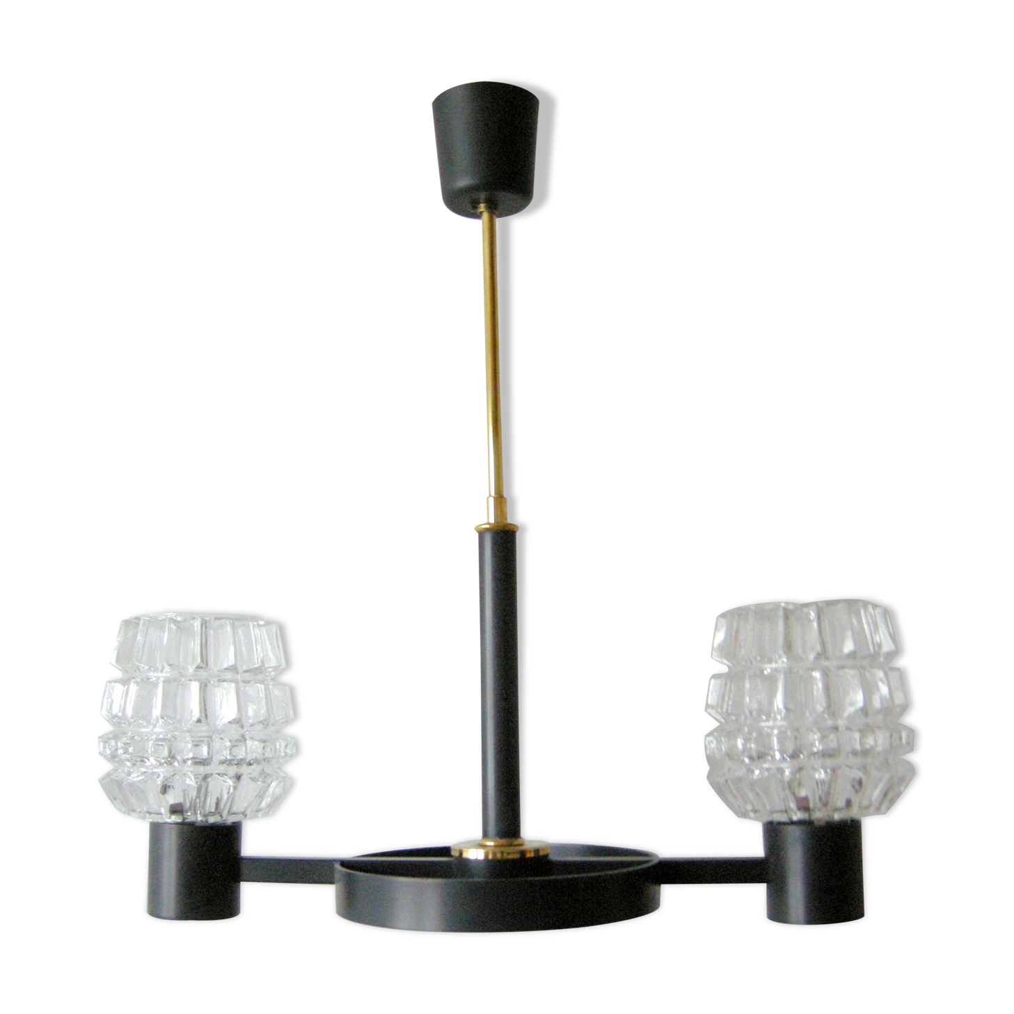 Vintage chandelier 1960 metal and brass