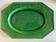 Plat néoclassique octogonal perles en terre vernissée vert XL