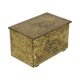 Large Repoussé Chest Coal Fireplace Brass Wood Early 20th Century