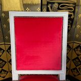 Suite de 6 chaises de style Louis XVI velours rouge