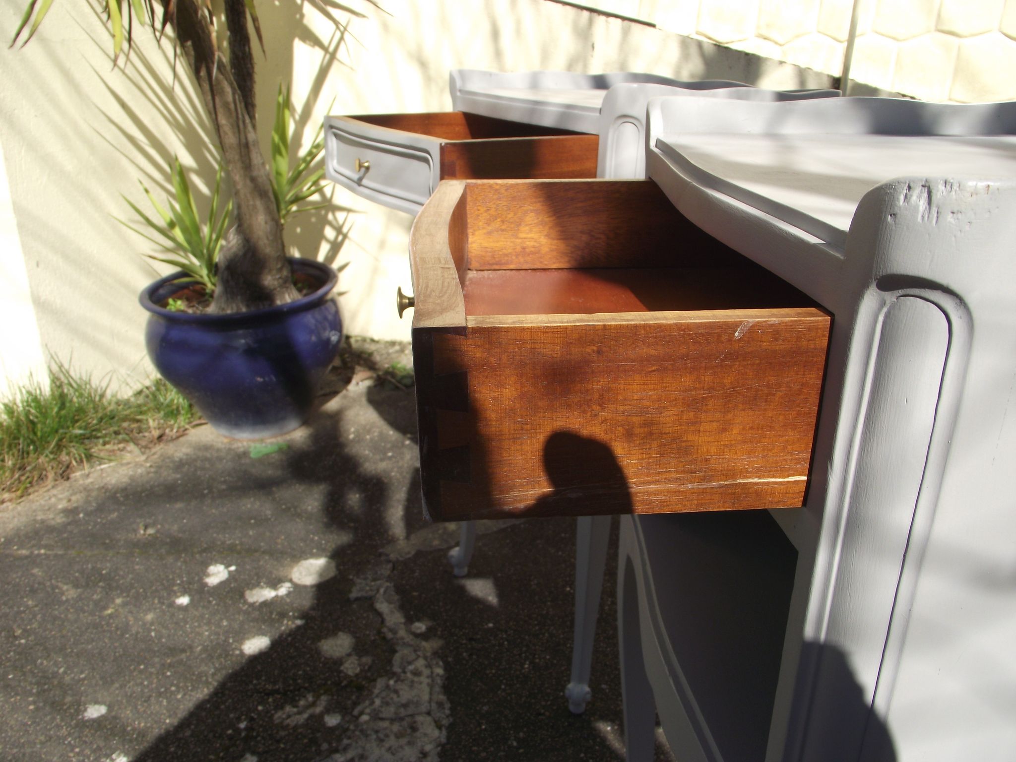Pair of bedside tables in the style of Louis XV painted.
