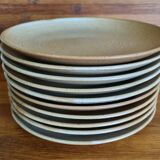 Set of 10 CNP Village Stoneware Dessert Plates