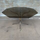 1970s table – chrome, brass, and smoked glass