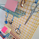 Vintage organiser, storage grid, wall cabinet