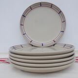 6 assiettes plates basque en grès décor amatxi