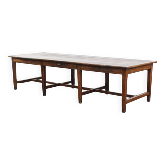 Grande table à manger ancienne en chêne anglais du début du XIXe siècle