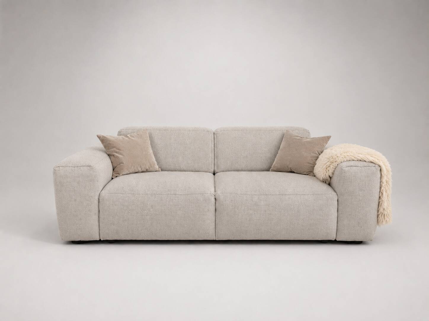 Canapé Posada Habitat – 3 seats – grey-beige mottled fabric