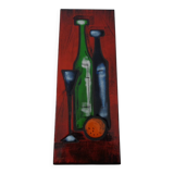 Mid-Century Glazed Studio Ceramic Wall Plaque, 1960s