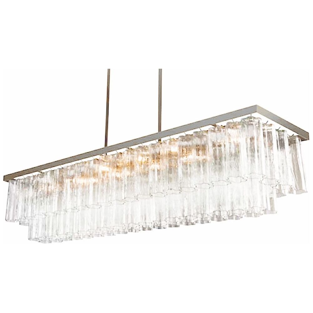 Rectangular “tronchi” murano glass chandelier