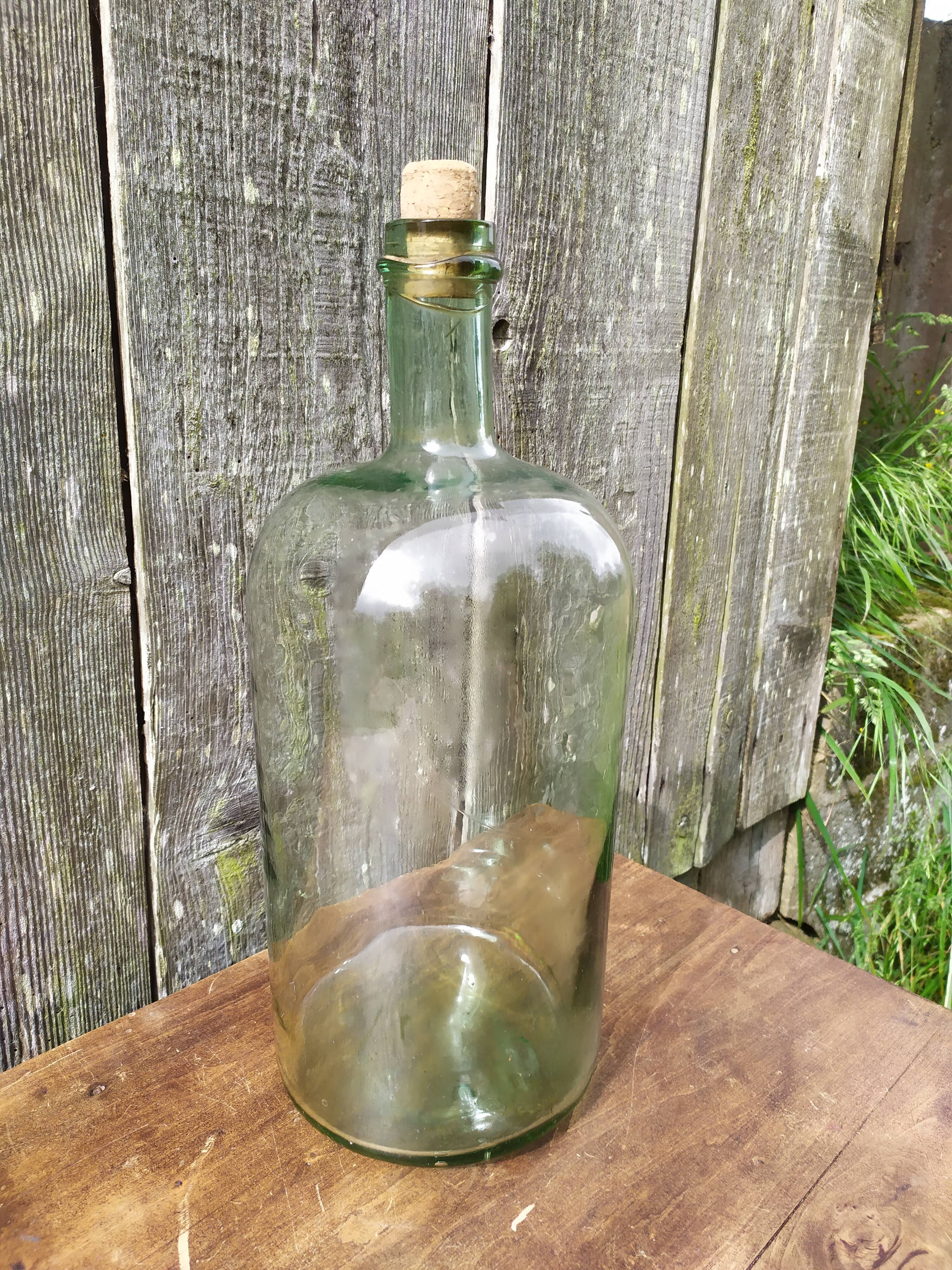 Bonbonne en verre soufflé XIX ème