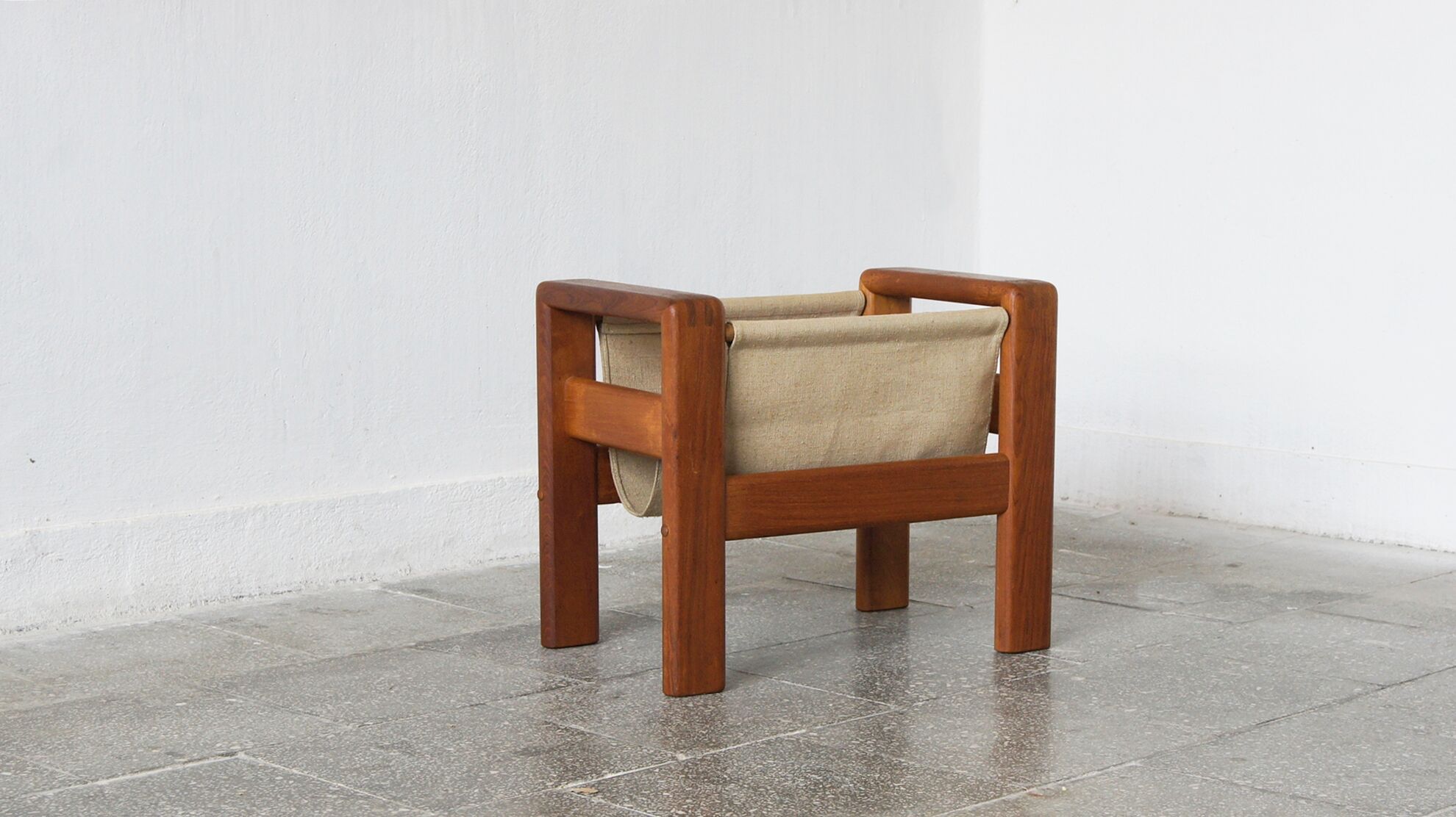 Mid-century danish modern teak magazine rack from salling stolefabrik