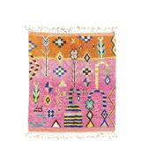 Boho chic Moroccan pink wool rug