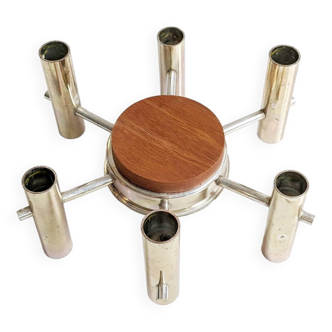 Mid Century Teak Candlestick