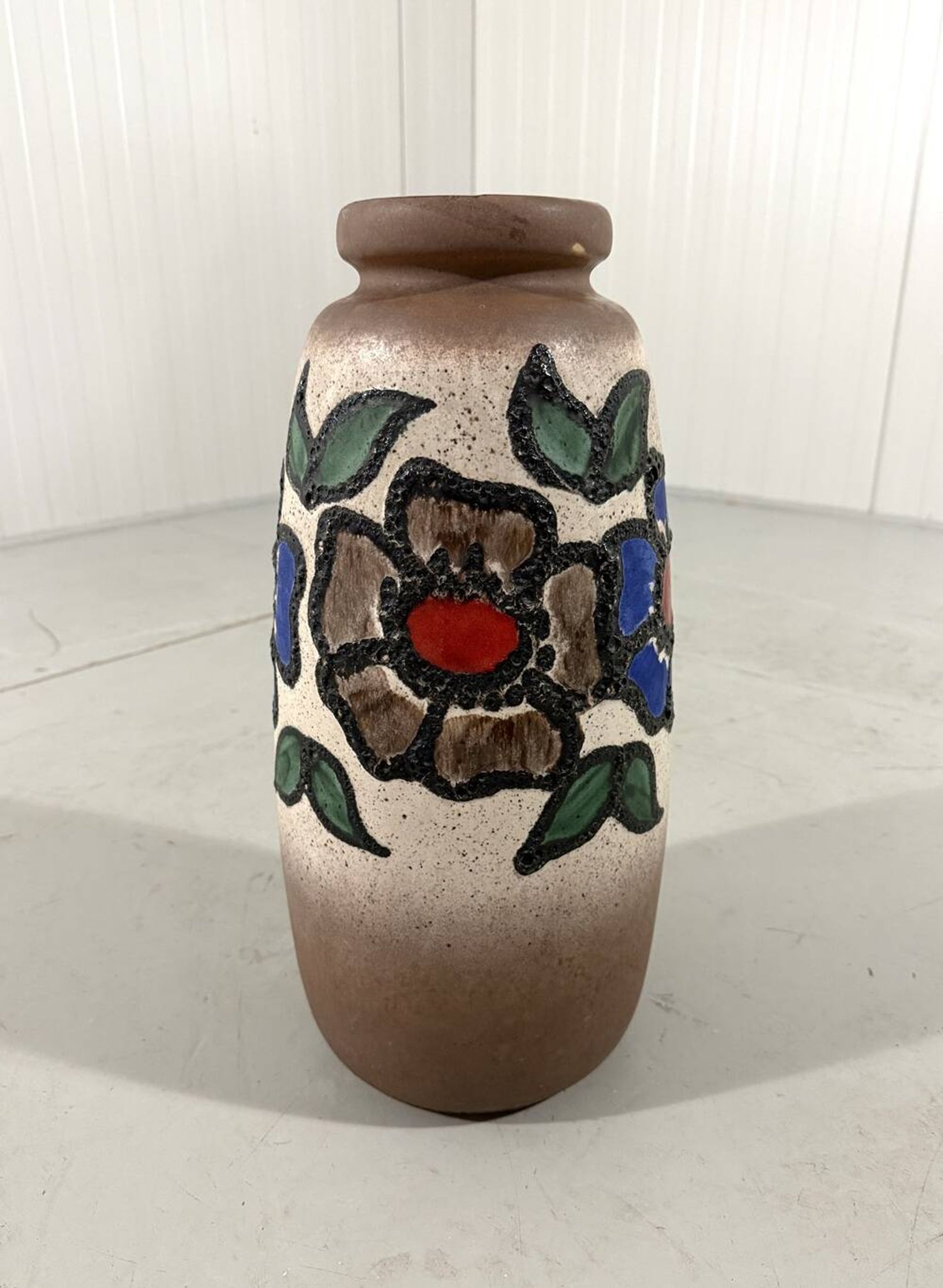 Vase à fleurs en poterie d'Allemagne de l'Ouest, vase de sol, années 1960