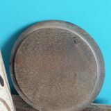 Ceramic and wood covered pot/tabletop bin