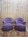 Paire de fauteuils crapauds – Style Napoléon III – Velours violet – XIXe