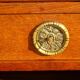Vintage oak sideboard with sentry boxes and mirror