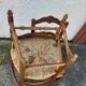 Pair of provencal straw armchairs in walnut