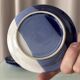 Set of 4 Vintage Studio Pottery Cups & Saucers – Hand Glazed Blue & White