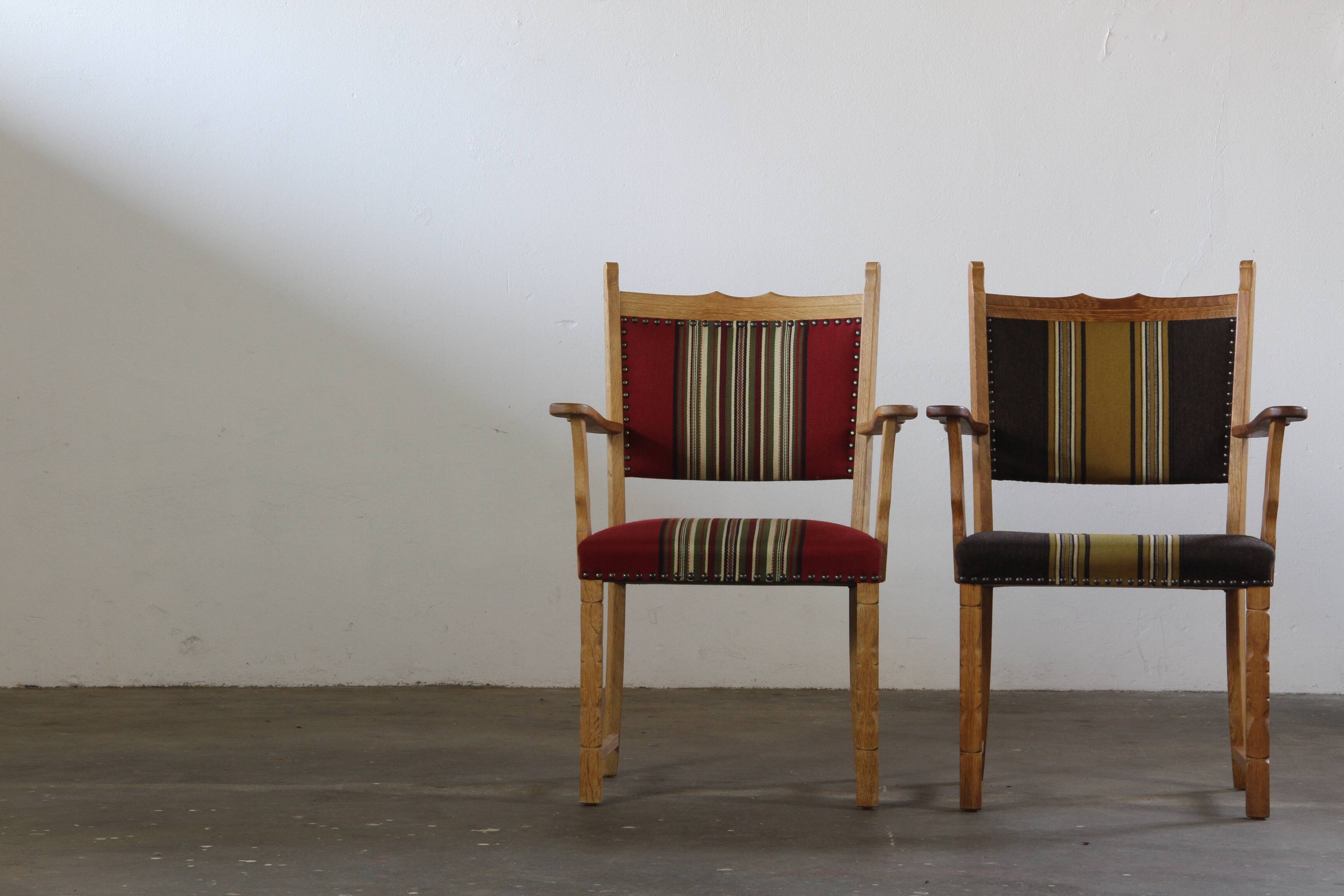 Vintage Pair of Danish Brutalist Armchairs, Henning Kjærnulf Style, 1960s
