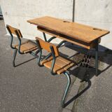 School desk vintage bench