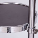 Lampadaire chromé restauré, acier, verre de lait, hauteur réglable, tchèque, années 1930