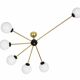Chandelier vintage Stilnovo des années 60 en laiton et verre, 6xE14.