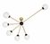 Stilnovo 60s brass and glass chandelier, 6xE14, vintage