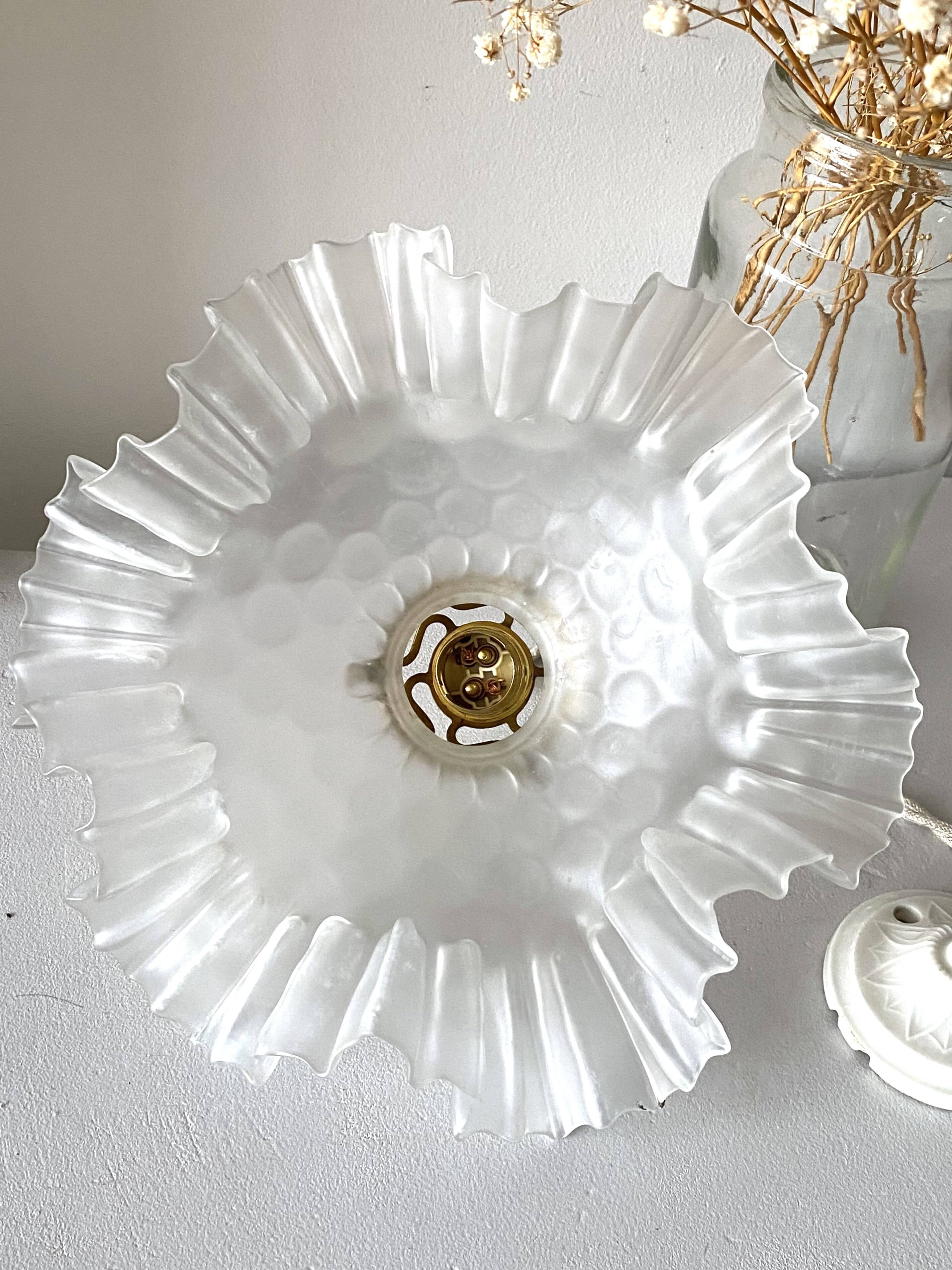 Antique pleated pendant light