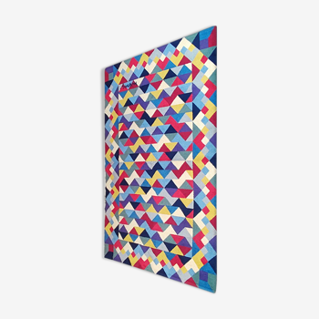 1980s Gorgeous Woolen Rug by Ottavio Missoni called "Pyramid. Limited edition