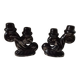 Set of black Vallauris candlesticks, 1950s vintage