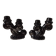 Set of black Vallauris candlesticks, 1950s vintage