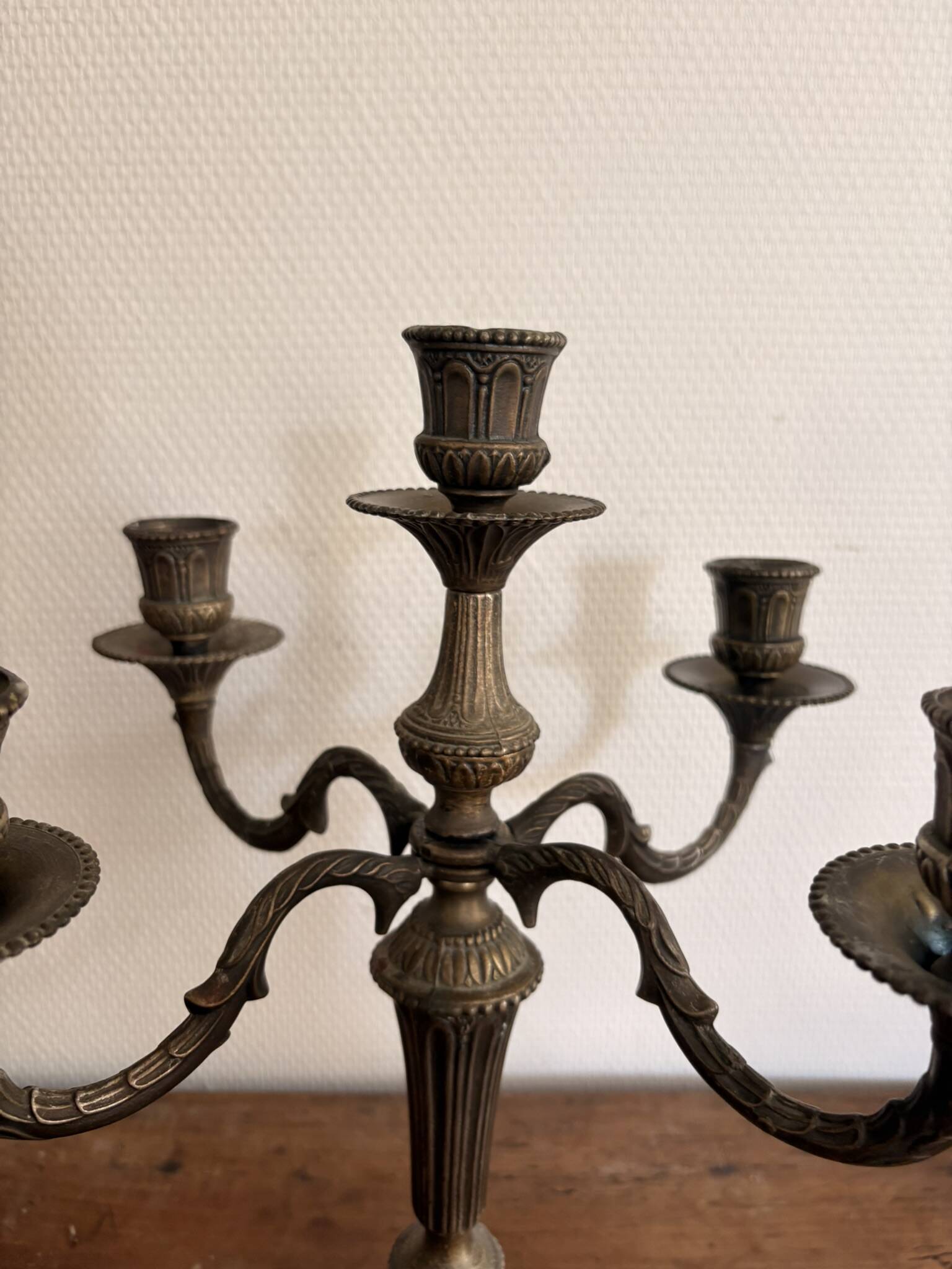 Candelabrum 5 Lights Bronze Brass Louis XVI Neoclassical Style