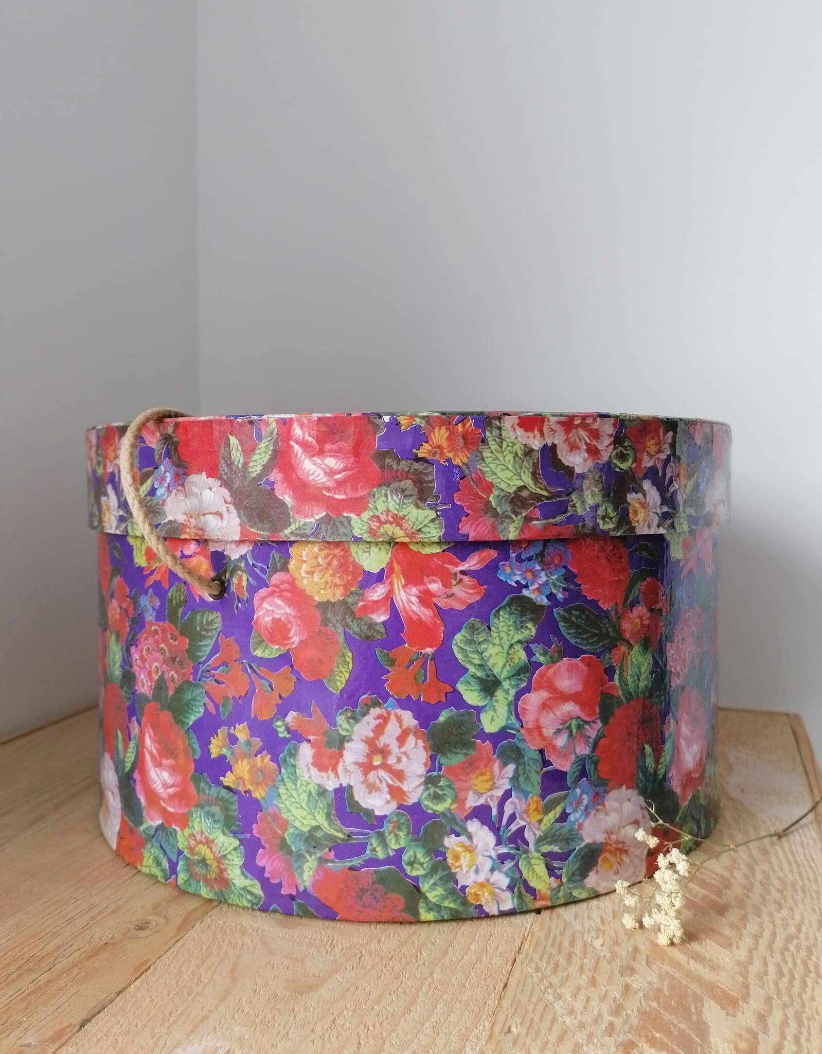 Large Vintage Cardboard Round Hat Box