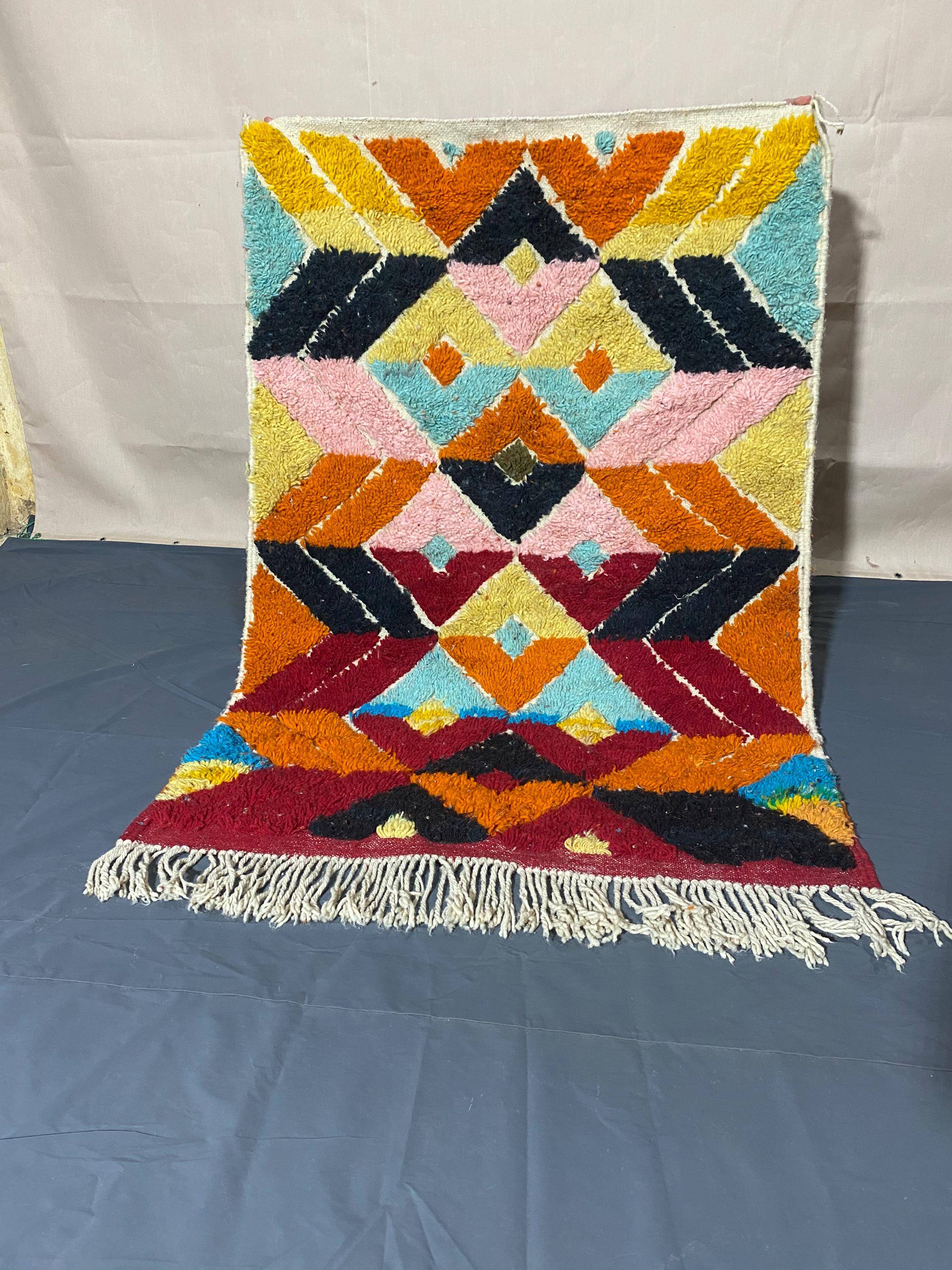 Natural handmade Moroccan rug 3 x 2 m