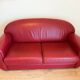 Red leather Sufren 2-seater sofa