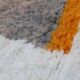 Handmade rug blue, orange, pink, gray, white 250cmx150cm colorful