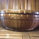Old vintage rattan & woven straw basket
