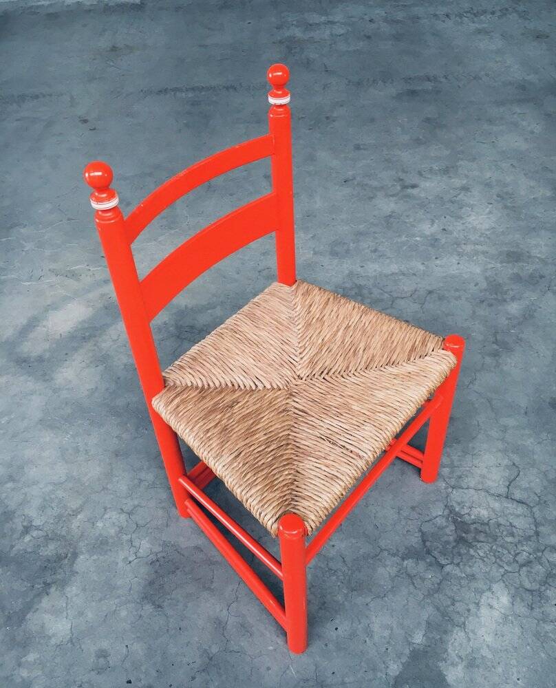 Austrian Folk Art Rush Side Chair, 1970s