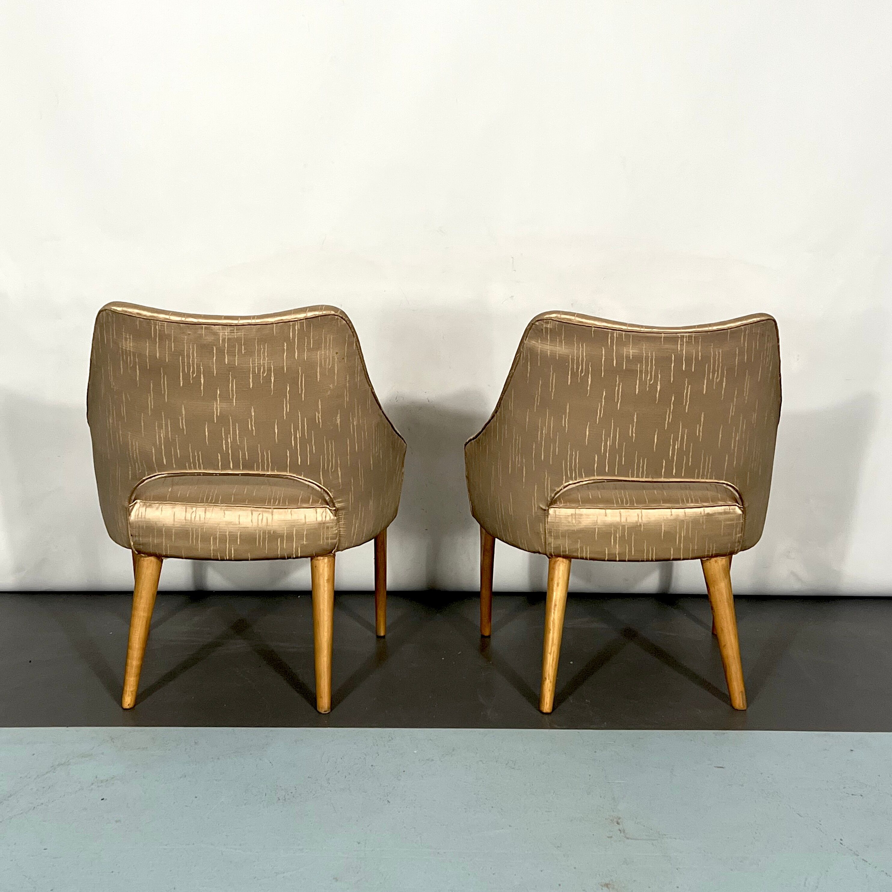 Italian Mid-Century bedroom chairs from 50s. Set of two