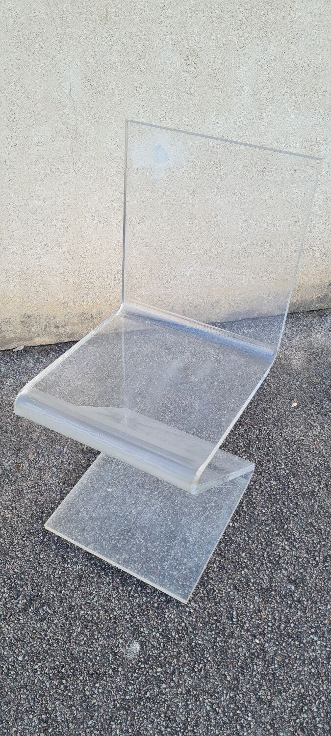 Plexiglas chair zigzag 1970
